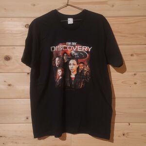 Star Trek Discovery Black T-Shirt Size XL 23x29